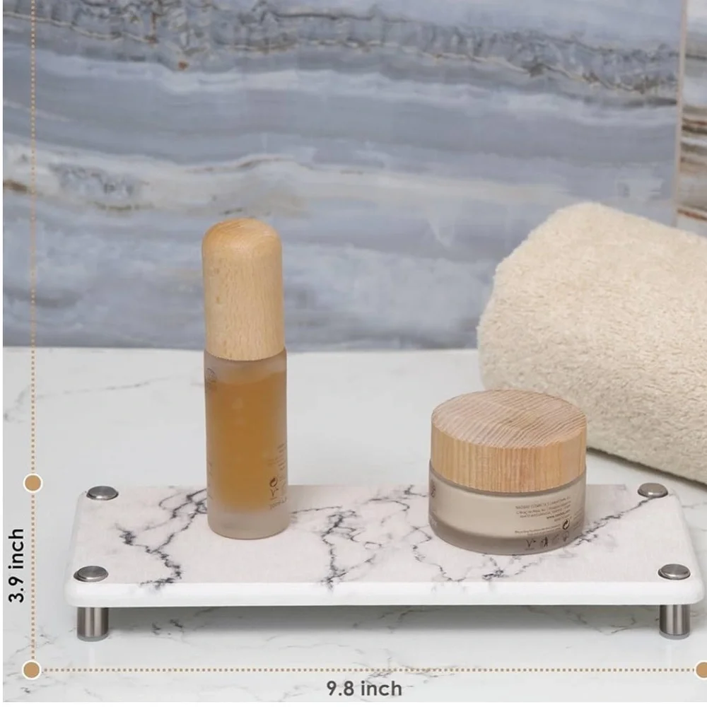 NWT Stone Marble Tray Fast Drying Stone Sink Kitchen Soap Caddy 9.8x3.9 inches